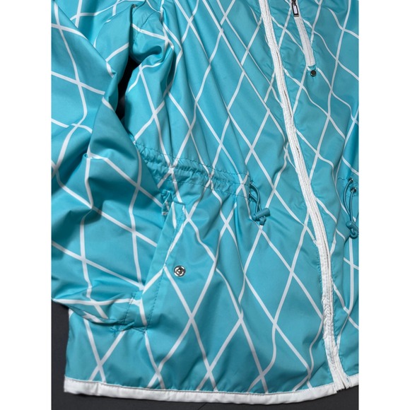 IZOD Golf Women's Convertible Jacket M‎ Aqua Blue Zip-Off Sleeves to Vest - Picture 4 of 16